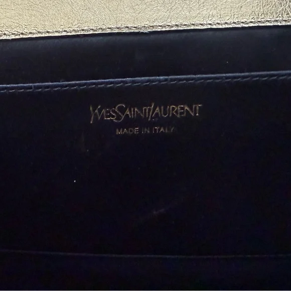 Yves Saint Laurent Black and Gold Leather Wallet - Picture 5 of 6